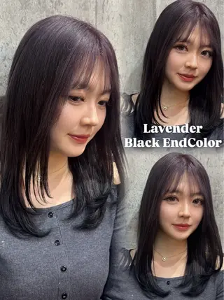 セミロング カラー 赤木 雅のヘアスタイル