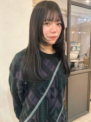 セミロング カラー ERINA/レイヤー /梅田のヘアスタイル