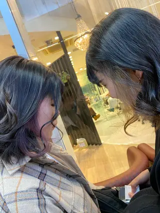 ミディアム カラー デザインカラー✨新倉 佑奈のヘアスタイル