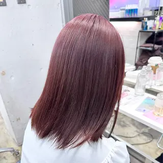 セミロング カラー 🎀モテ暖色× エクステ🎀あかりのヘアスタイル