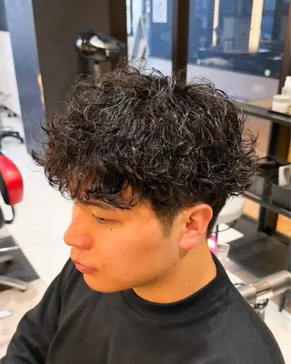 ショート パーマ メンズ レディースモデル募集 無料/田中海斗のヘアスタイル