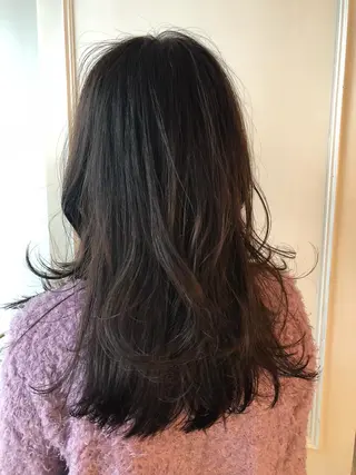セミロング カラー レイヤーカット✂️ 横浜No1♡下鳥翔子のヘアスタイル