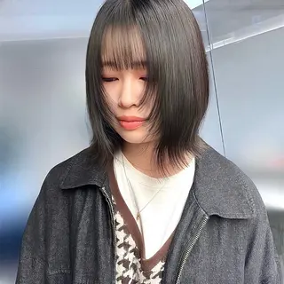 ミディアム カラー 癖毛救済✂️ボブ /髪質改善ストレートのヘアスタイル