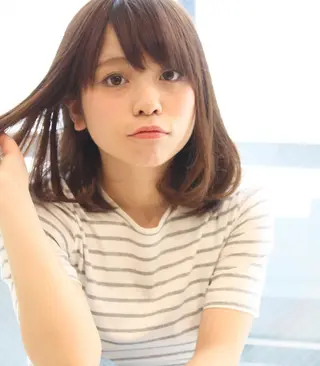 ミディアム カラー パーマ tuuli トゥーリのヘアスタイル