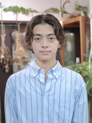 ショート パーマ メンズ 木村陸弥 似合わせ 透明感カラー🌿のヘアスタイル