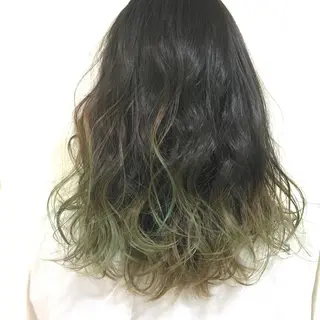 ミディアム カラー ヘアアレンジ きむえり/髪質改善 /うねり広がり改善のヘアスタイル