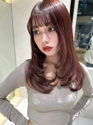 セミロング 顔周り🇰🇷韓国 レイヤー/モエのヘアスタイル