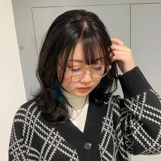 ミディアム 透け感×顔まわり デザイン✂︎吉田のヘアスタイル