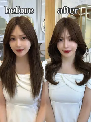 セミロング レイヤー/顔周り /韓国ヘア/TAKUのヘアスタイル