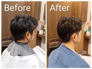 メンズ ミディアム BARBER 　STAG所属・BARBERSTAG 上拂恭平のヘアスタイル