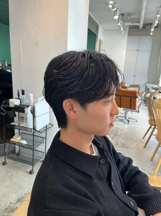 ショート パーマ メンズ センターパート職人 柏/メンズ/ ハルキのヘアスタイル