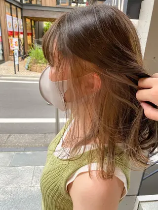 ミディアム カラー 韓国レイヤー透明感 カラーヨウスケのヘアスタイル