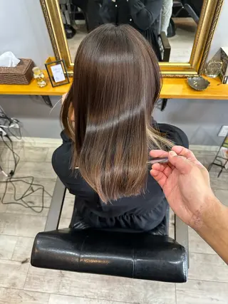 セミロング カラー 渡辺俊介 暗髪カラー /美髪矯正/髪質改善のヘアスタイル