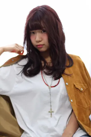 ロング カラー パーマ 安達 俊亮のヘアスタイル