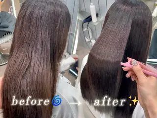 ロング 大宮🤍縮毛矯正 レイヤー🪽なるのヘアスタイル