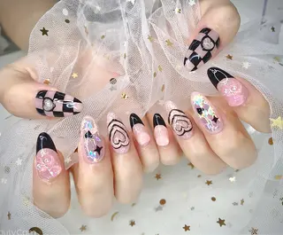 ネイル I-nailロング /ワンホン/キラキラのネイルデザイン