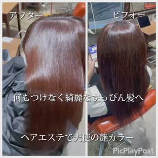 ロング カラー 🌈髪質改善💕 縮毛矯正✨青木まで✨のヘアスタイル