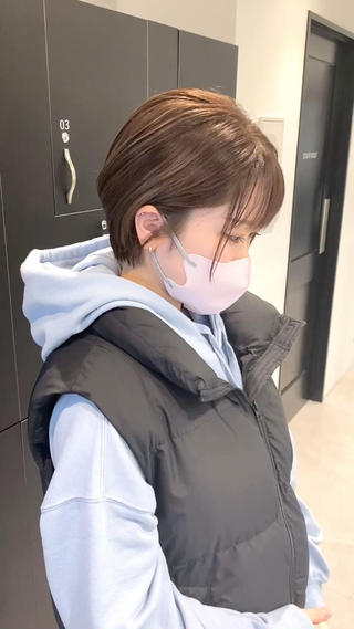 ショート カラー パーマ ヘアアレンジ メンズ キッズ ネイル マツエク・マツパ アイブロウ 髪質改善絹髪質感TR レイヤーカット/熊澤のヘアスタイル