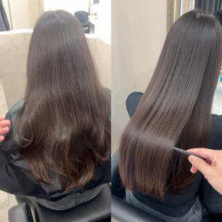 ロング 💎【髪質改善カラー 艶髪×縮毛矯正】💎のヘアスタイル
