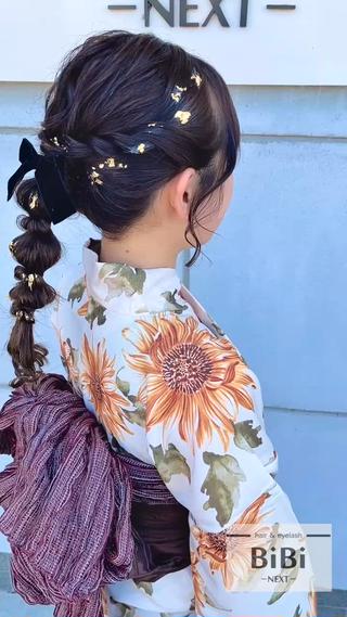 クーポン
浴衣着付け＋ヘアセット　¥5500 