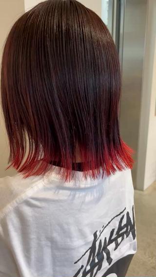 ボブスタイルに裾カラーおすすめです