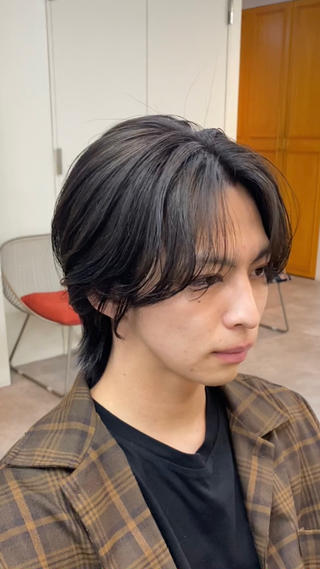 ミディアム パーマ メンズ JINKIメンズ特化 メンズカットパーマのヘアスタイル