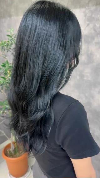 ブリーチ無しダブルカラー
ブルーブラック 