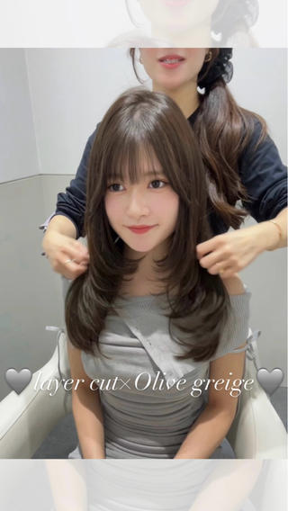 オリーブベージュ
ザクザクレイヤーカット 