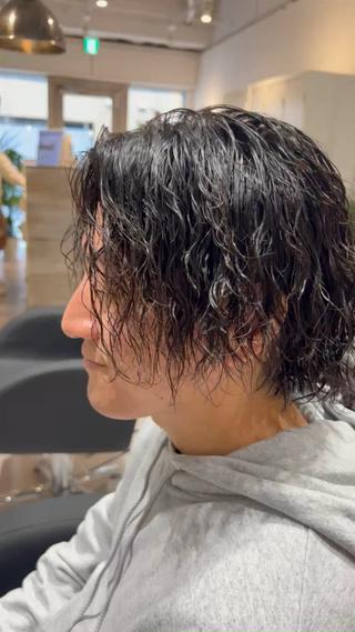 ミディアム パーマ メンズ 【パーマ満足度No. 1🥇】宮脇 大樹のヘアスタイル