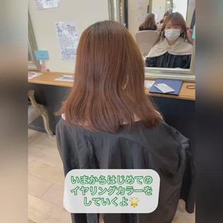 ミディアム カラー 艶髪レイヤー上田 紗也🇰🇷💗のヘアスタイル