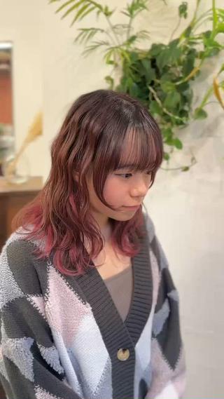 カット＋インナーカラー＋波パーマ♪ 