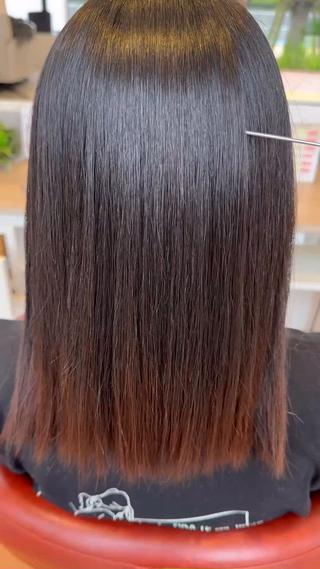 セミロング カラー パーマ ヘアアレンジ ho nokaのヘアスタイル