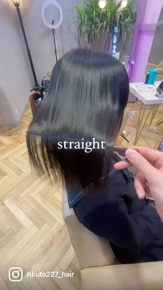 ロング ボブ／レイヤー／髪質 改善/縮毛矯正／銀座のヘアスタイル