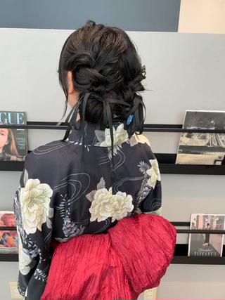 お祭りヘアセット 