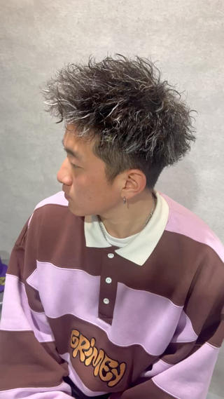 ショート カラー パーマ ヘアアレンジ メンズ 仕上がり満足度No. 1🔥BLUCK🔥のヘアスタイル