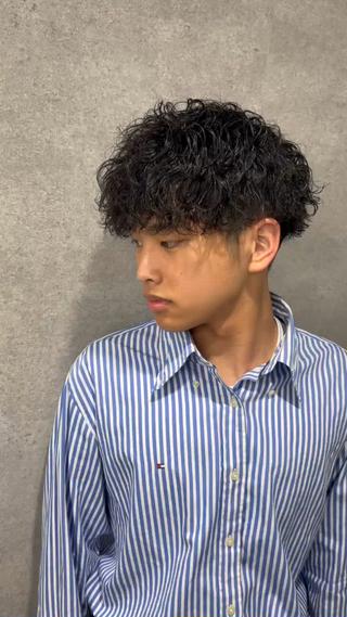 ショート カラー パーマ ヘアアレンジ メンズ 仕上がり満足度No. 1🔥BLUCK🔥のヘアスタイル