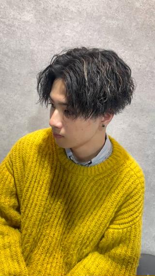 ショート カラー パーマ ヘアアレンジ メンズ 仕上がり満足度No. 1🔥BLUCK🔥のヘアスタイル