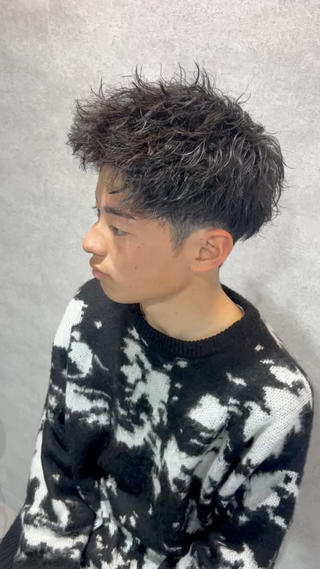 ショート カラー パーマ ヘアアレンジ メンズ 仕上がり満足度No. 1🔥BLUCK🔥のヘアスタイル