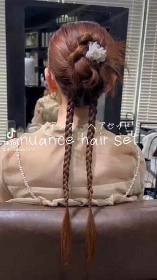 #カチモリヘア#ヘアセット#ヘアアレンジ#韓国風ヘア#アップスタイル 