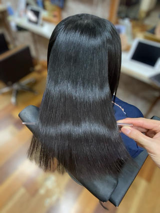 ミディアム YELLOW CORN 金沢文庫所属・【金沢文庫4分】髪質 改善/縮毛矯正アラタのヘアスタイル