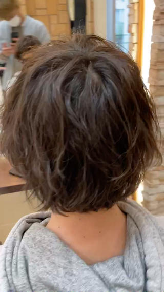 ミディアムマッシュ×スパイラルパーマ 