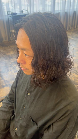 ミディアム パーマ メンズ 永野 正芳のヘアスタイル