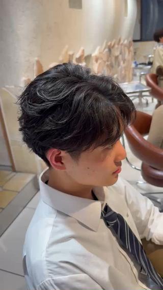 ショート カラー パーマ ヘアアレンジ メンズ メンズパーマ何でも屋 /新宿/石見のヘアスタイル