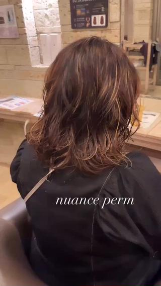 ミディアム パーマ パーマ/艶カラー/ 髪質改善/伊藤愛麻のヘアスタイル