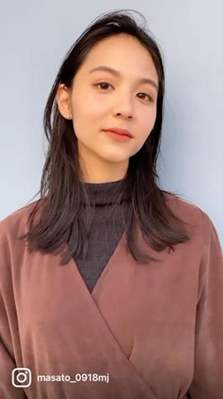 セミロング カラー パーマ Loom.所属・村上雅人 ナチュラルモードのヘアスタイル