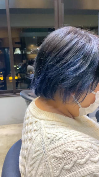 ショート カラー ボブ・レイヤー 田中 励也のヘアスタイル