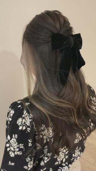 ベロアリボンの簡単アレンジ 