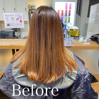 ミディアム カラー ヘアアレンジ 久米 治仁のヘアスタイル