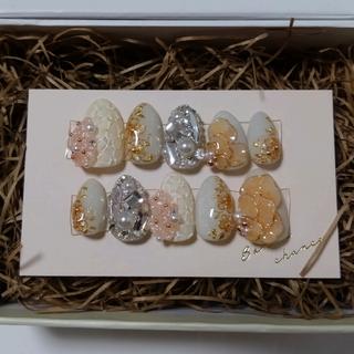 3Dネイル　ブライダルネイル 