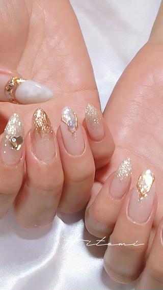 夏ネイル！涼しげホワイト＆シルバー 